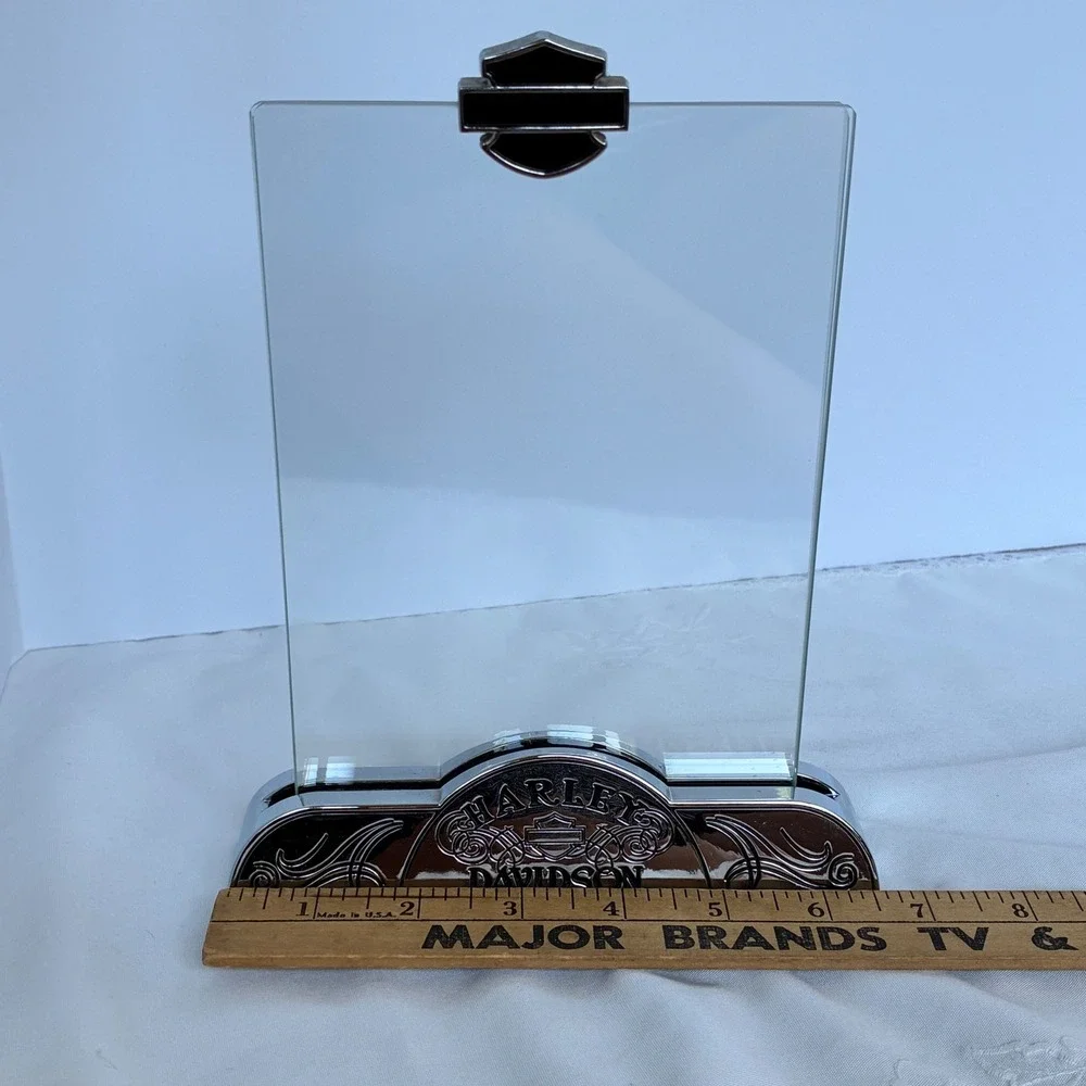 Harley-Davidson Picture Frame Chrome Bar Shield Logo Base Biker Motorcycle